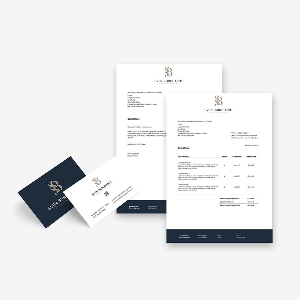 Professioneller Briefkopf, Logo und Visitenkarten - Print Paket